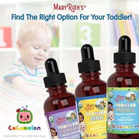 Maryruth Organics Cocomelon Toddler Probiotic Liquid Drops | البروبيوتيك للأطفال للأعمار 1-3 | 5 سلالات بروبيوتيك | 150 مليار CFU لكل وجبة | وزارة الزراعة الأمريكية العضوية | خالية من السكر | الخالية من الغلوتين | 1 فلوريدا أوقية in Saudi Arabia