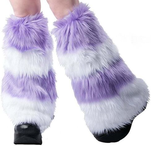 Womens Faux Fur Leg Threads ، الشتاء غامض دافئ الكعب العالي عالي الأحذية الطويلة أغطية الكفة لحفل الكرنفال الهذيان in Kuwait