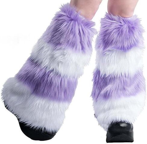 Womens Faux Fur Leg Threads ، الشتاء غامض دافئ الكعب العالي عالي الأحذية الطويلة أغطية الكفة لحفل الكرنفال الهذيان in Kuwait