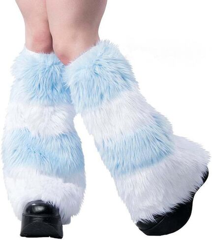 Womens Faux Fur Leg Threads ، الشتاء غامض دافئ الكعب العالي عالي الأحذية الطويلة أغطية الكفة لحفل الكرنفال الهذيان in Kuwait