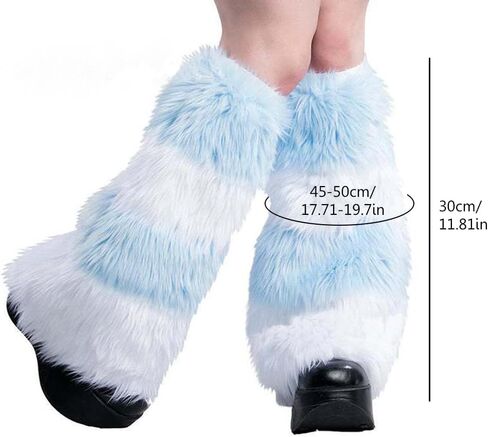 Womens Faux Fur Leg Threads ، الشتاء غامض دافئ الكعب العالي عالي الأحذية الطويلة أغطية الكفة لحفل الكرنفال الهذيان in Kuwait