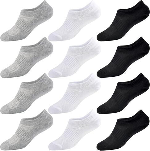 No Show Socks Girls 12 Pairs Kids No Show Socks Boys Cotton Low Cut Non Slip Socks Children Youth Adults in Kuwait