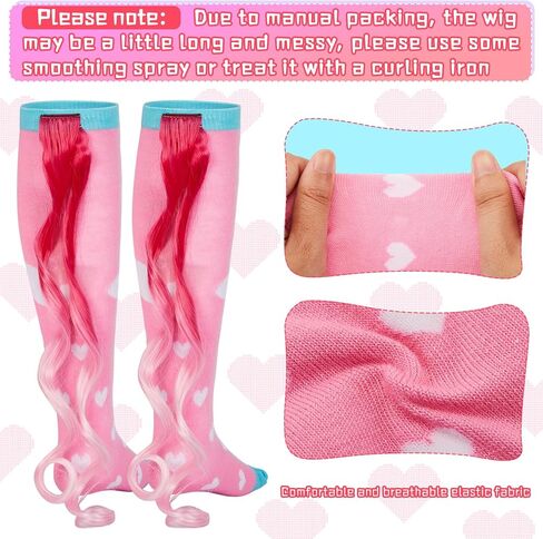 1 Pairs Fun Silly Wacky High Socks Halloween Unicorn Mermaid Socks with Wigs Crazy Funny Gift for Kids Woman in Kuwait