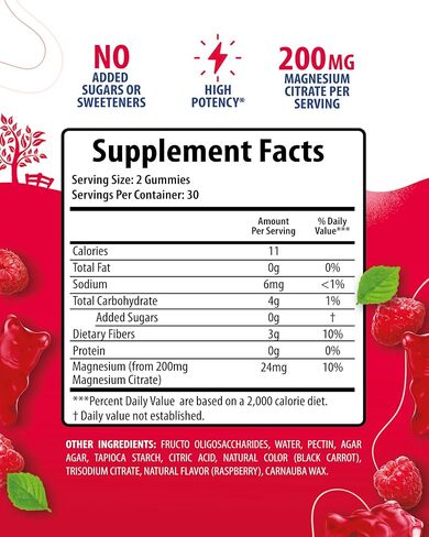 Magnesium Gummies for Kids & Adults - 200mg - Calm Magnesium Chews - Magnesium Citrate Chewable Supplement for Mood & Muscle Support in Saudi Arabia