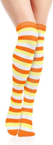 Benefeet Sox Striped Thigh High Socks for Women Over the Knee Socks Striped Thigh Highs Cosplay Halloween Costume Sock in Saudi Arabia