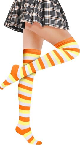 Benefeet Sox Striped Thigh High Socks for Women Over the Knee Socks Striped Thigh Highs Cosplay Halloween Costume Sock in Saudi Arabia