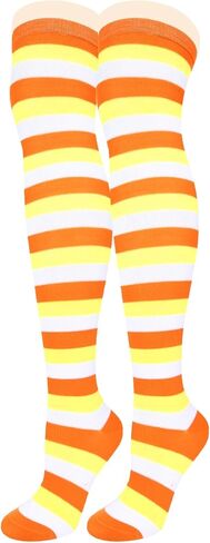 Benefeet Sox Striped Thigh High Socks for Women Over the Knee Socks Striped Thigh Highs Cosplay Halloween Costume Sock in Saudi Arabia