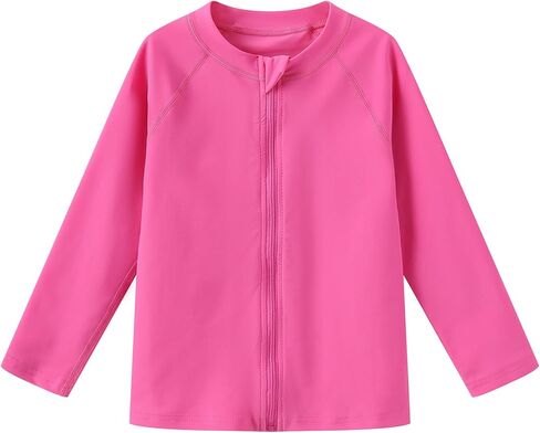 Ubestyle Boys and Girls UPF 50+ Long Sleeve Zip Rash Guard Swim Shirt Top Baby Toddler Swimsuits Sun Protection in Saudi Arabia