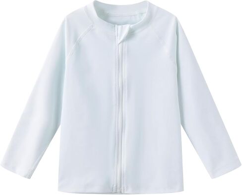 Ubestyle Boys and Girls UPF 50+ Long Sleeve Zip Rash Guard Swim Shirt Top Baby Toddler Swimsuits Sun Protection in Saudi Arabia