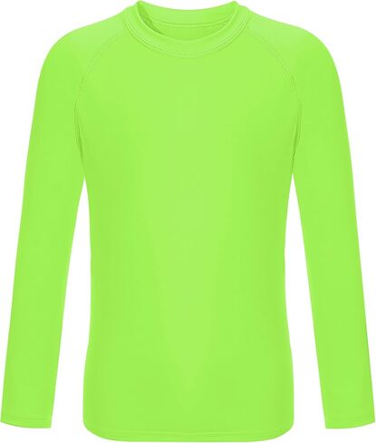 Boys UPF 50+ Rash Guard Neon Shirt Quick Dry Swim Shirts Long Sleeve UV Sun Protection Shirt for Kids Teens in Kuwait