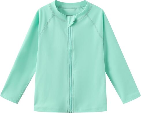 Ubestyle Boys and Girls UPF 50+ Long Sleeve Zip Rash Guard Swim Shirt Top Baby Toddler Swimsuits Sun Protection in Saudi Arabia