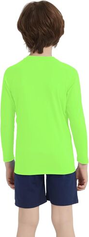 Boys UPF 50+ Rash Guard Neon Shirt Quick Dry Swim Shirts Long Sleeve UV Sun Protection Shirt for Kids Teens in Kuwait