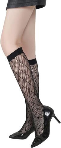 Lastclream Knee High Fishnet Stockings for Women Costume Sock Knee-High Fishnets Hosiery for Party in Saudi Arabia