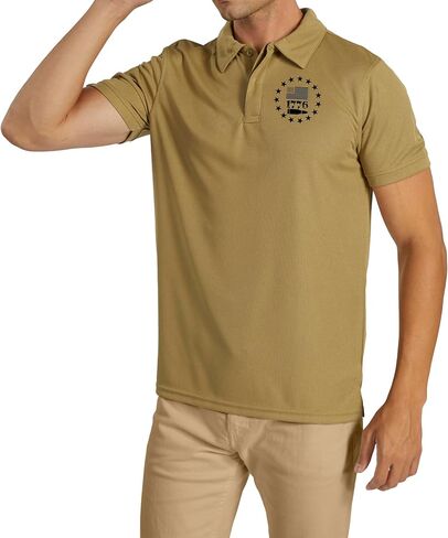 JACKETOWN Men's Polo Shirt Patriotic Graphic Short Sleeve American Flag Golf Shirt Independence Day in Saudi Arabia