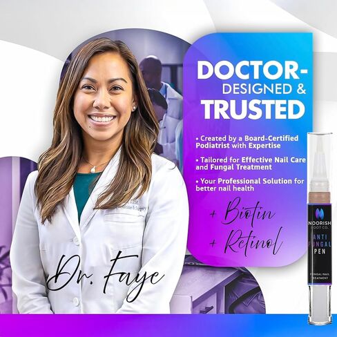 Toenail Fungus Treatment - Extra Strength - Fast Acting 3-in-1 Anti Fungal Liquid & Nail Repair - Doctor Formulated with Biotin & Retinol - 2 Treatment Pens with Glass Nail File - NOORISH FOOT CO. in Saudi Arabia