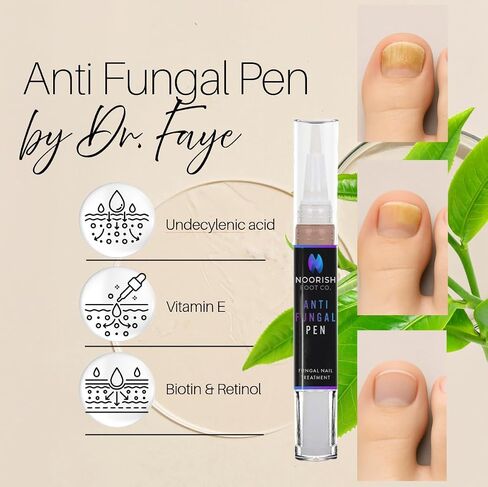 Toenail Fungus Treatment - Extra Strength - Fast Acting 3-in-1 Anti Fungal Liquid & Nail Repair - Doctor Formulated with Biotin & Retinol - 2 Treatment Pens with Glass Nail File - NOORISH FOOT CO. in Saudi Arabia