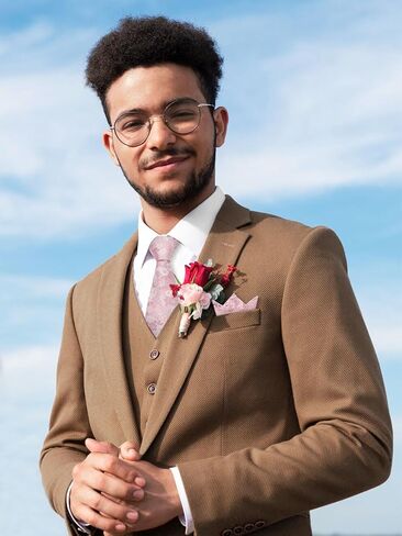 Mantieqingway Floral Ties for Men, 3pcs/set Neck Tie Pocket Square Holder Set for Wedding Business Prom Party Usual in Saudi Arabia