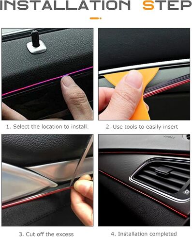 Car Interior Trim,Cars Decorative Strips,Car Accessories Automotive Mods Trim Strips with Installing Tool,Flexible Electroplating Decoration Styling,Suitable for SUV,RV (Purple, 16FT) in Saudi Arabia