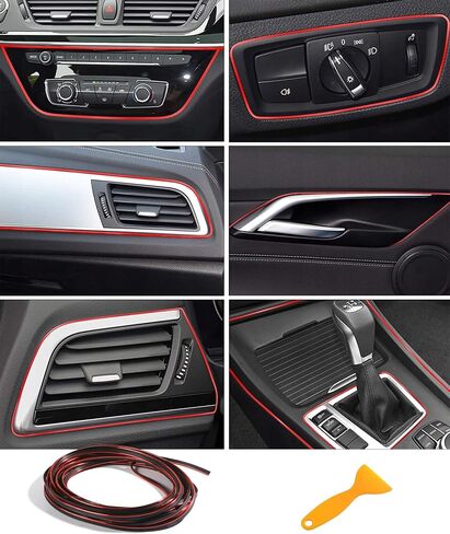 Car Interior Trim,Cars Decorative Strips,Car Accessories Automotive Mods Trim Strips with Installing Tool,Flexible Electroplating Decoration Styling,Suitable for SUV,RV (Purple, 16FT) in Saudi Arabia