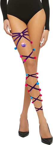 Leg Wraps Rave Black Bell Gaiters Leg Strap Carnival Costume Halloween Festival Outfit Costume for Women in Saudi Arabia