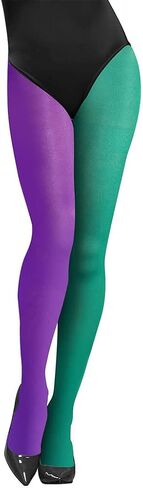 Mardi Gras Tights Full Length Costume Leggings Purple Yellow Green Dance for Mardi Gras Party Costume Supplies in Saudi Arabia