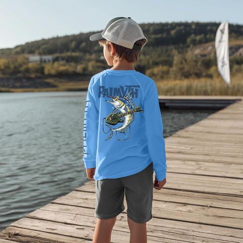 Palmyth Boys Fishing Shirt Youth Long Sleeve T-Shirt Sun Protection UPF 50+ Quick Dry in Saudi Arabia