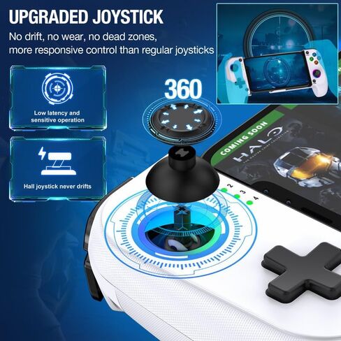 Mocagen Phone Controller iPhone/Android Support Phone Case, Portable Mobile Controller with RGB Light, Upgraded Joysticks, Turbo, Thumb Grips Gaming Gamepad in Kuwait