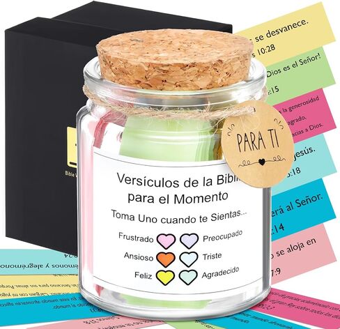 Spanish Bible Verse Jar Read Me Bible Verses Jar Tarro De Versículos Bíblicos En Español Christian Gift for Mom Women Men Regalos Cristianos Para Mujer Spanish Scripture Prayer Hope Cards with Box in Saudi Arabia
