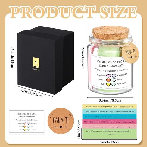 Spanish Bible Verse Jar Read Me Bible Verses Jar Tarro De Versículos Bíblicos En Español Christian Gift for Mom Women Men Regalos Cristianos Para Mujer Spanish Scripture Prayer Hope Cards with Box in Saudi Arabia