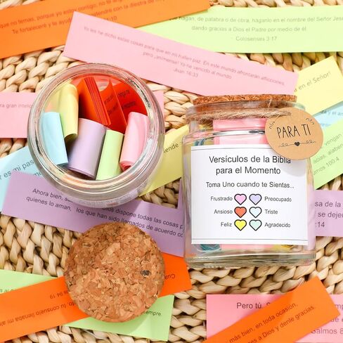 Spanish Bible Verse Jar Read Me Bible Verses Jar Tarro De Versículos Bíblicos En Español Christian Gift for Mom Women Men Regalos Cristianos Para Mujer Spanish Scripture Prayer Hope Cards with Box in Saudi Arabia