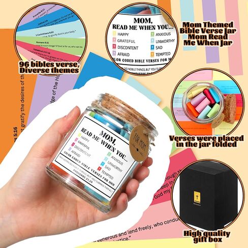 Spanish Bible Verse Jar Read Me Bible Verses Jar Tarro De Versículos Bíblicos En Español Christian Gift for Mom Women Men Regalos Cristianos Para Mujer Spanish Scripture Prayer Hope Cards with Box in Kuwait