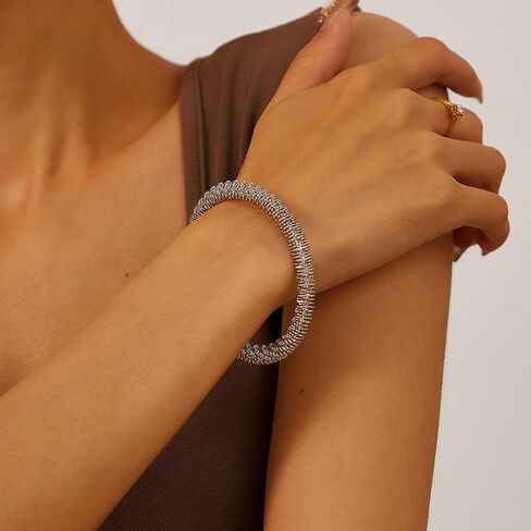 Fashion Stainless Steel Geometric Irregular Cable Open Cuff Bracelet in Saudi Arabia