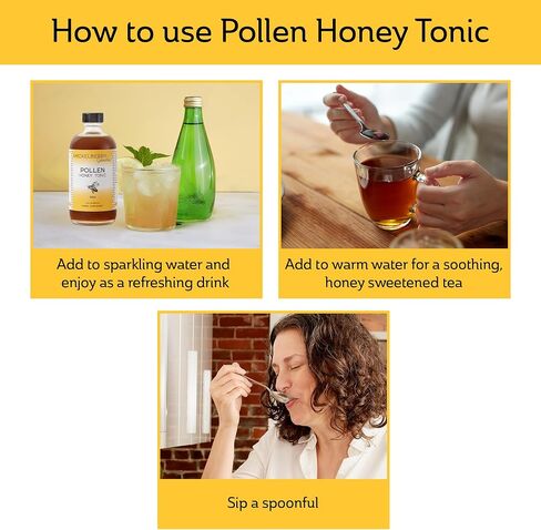 Mickelberry Gardens Pollen Honey Tonic – Natural Respiratory Support with Organic Bee Pollen, Stinging Nettle, and Raw Honey Oxymel – 8 Oz in Saudi Arabia