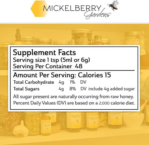 Mickelberry Gardens Pollen Honey Tonic – Natural Respiratory Support with Organic Bee Pollen, Stinging Nettle, and Raw Honey Oxymel – 8 Oz in Saudi Arabia