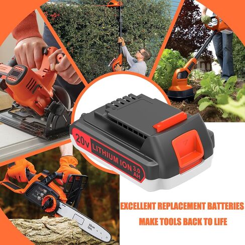 【2025 Newest】 2 Pack 3.0Ah 20v Replacement Battery Compatible with Black and Decker 20v Max LST BCBL LHT BESTA LCC Series Cordless Power Tools in Kuwait