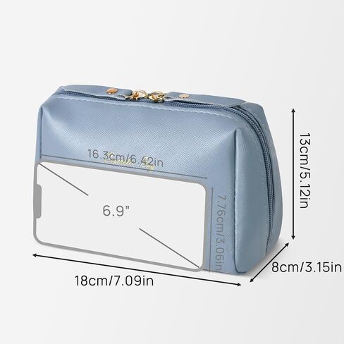 Topwey Makeup Bag, Travel Essentials Cosmetic Bags for Women, Waterproof Portable Pouch travel toiletry bag with Divider (Khaki, Small) in Saudi Arabia