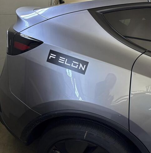 F Elon Bumper Magnet - NOT for Tesla Models X & S - Anti Elon Musk Car Magnet (White with Black) in Kuwait