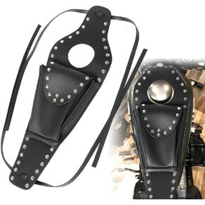 Motorcycle Gas Fuel Tank Bag Leather Rivets Saddle Bag Storage Bag for Davidson XL 883 1200 Sportster XL1200X XLH883 (C)