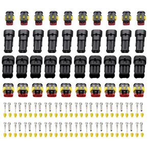 20 Kits 2&3 Pin Connector Plug Automotive Electrical Connector 3 Wire Waterproof Connector Quick Connect Replacement
