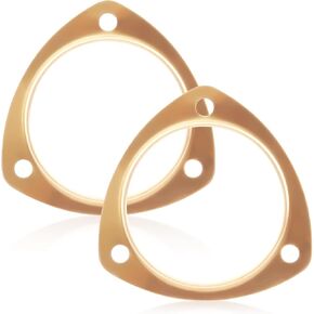 Msyuusr 2 PCS 3.5" Header Gasket Copper Exhaust Gasket, Copper Header Exhaust Collector Gaskets, Header Gasket Compatible with SBC BBC 302 350 454 (3.5")