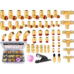 100pcs brass dot air brake tipts - Quick Connect & NPT Thread Tube Tubtings Kit - 1/4 "، 1/8" ، 3/8 "، 1/2" أحجام للشاحنة ، نظام الهواء الصناعي