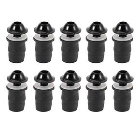 10Pcs Universal Motorcycle Windshield Mounting Screws, M5 Inner Hexagonal Windscreen Screws Windshield Screw Nuts Hardware Kit, Aluminum + Rubber Nut + Plastic Gasket(Black)