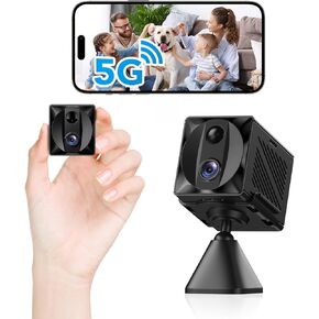 Mini Camera WiFi Hidden Spy Camera, 5G Wireless Indoor Security Camera, 4k Surveillance Nanny Cam Pet Camera Car Camera,100 Days Battery Life