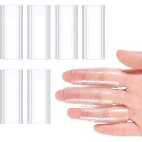 6 Pcs Gel Finger Sleeve Protectors Silicone Finger Cots Elastic Clear Finger Cushions Gel Finger Cots Silicone Thumb Protector Finger Covers Cushions and Protects