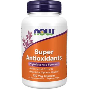 NOW Supplements, Super Antioxidants with Herbal Extracts and a Broad Spectrum of Flavonoids for Immune Support, 120 Veg Capsules