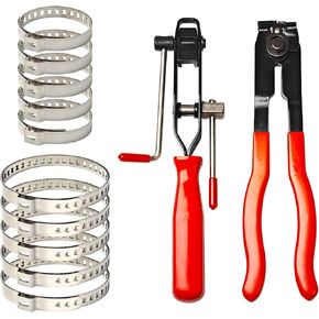 2pcs CV Joint Boot Clamp Pliers Set Hose Band Cut-off Pliers Car Banding Tool with 10 CV Joint Boot Clamps CV Boot Band Compatible with Ford Chevy GMC B.u.i.c.k J.e.e.p Lexus, 2CV10CB