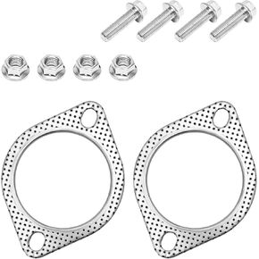 2 PCS Car Exhaust Gasket, 3 Inch 2-Bolt Manifold Exhaust Flange Gasket Replacement, High Temperature Exhaust Flange Sealing Gasket for Car Exhaust Turbo, Car Accessories