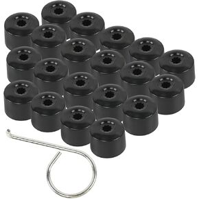 17MM Wheel Lug Nut Covers Bolt Caps Compatible with VW Passat Jetta Golf Beetle 1K0 601 173 with Dismantle Tool Black 20PCS