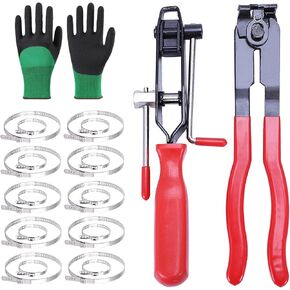CV مشبك محور CV Axle Clamp Clamp ، مجموعة أدوات السيارات الأساسية مع 20pcs نطاقات تجعيد وقفازات اللاتكس ، كماشة مشبك الأذن لأحذية السيرة الذاتية ، أداة مشبك محور CV ، مناسبة لمعظم السيارات