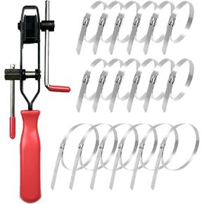 Auto Joint Banding Boot Axle Clamp Tool with 18PCS Automotive Universal Adjustable Drive Shaft CV Boot Band Crimp Clamps CV Joint Banding Boot Clamp Pliers Installation TooI For Mosts Cars